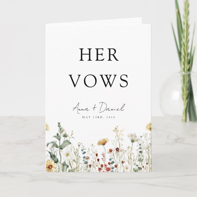 Summer Wildblume - Ihre Hochzeitskarte Karte (Vorderseite)