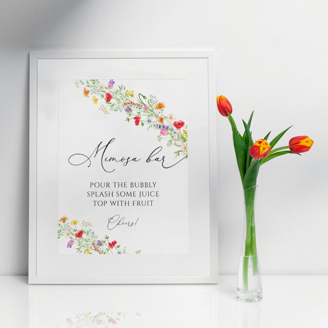 Summer Wildblume mimosa Bar drink sign Poster (Von Creator hochgeladen)