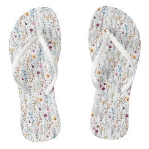 Summer Wildblume Pattern Flip Flops