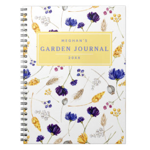 Summer Wildblume Pattern Gartage Journal Notizblock