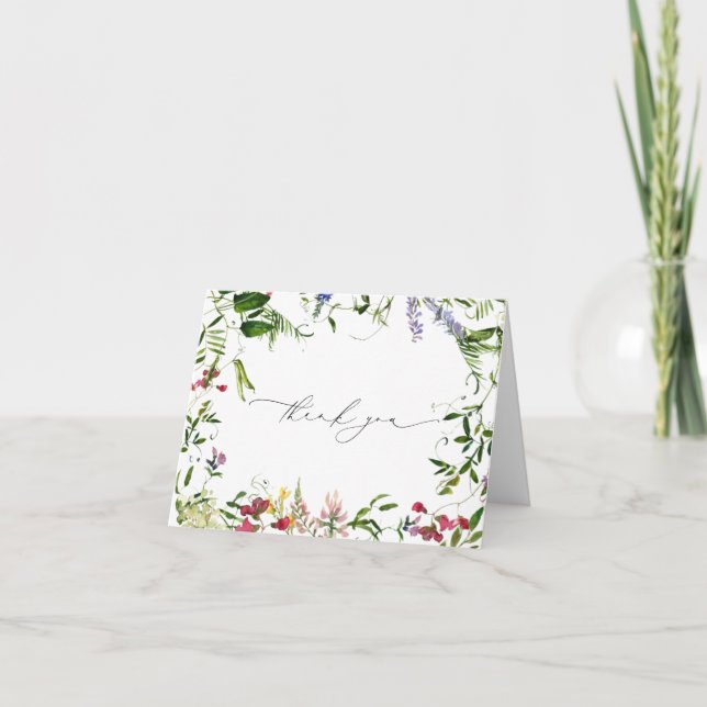 Summer Wildblume Vielen Dank Dankeskarte (Vorderseite)