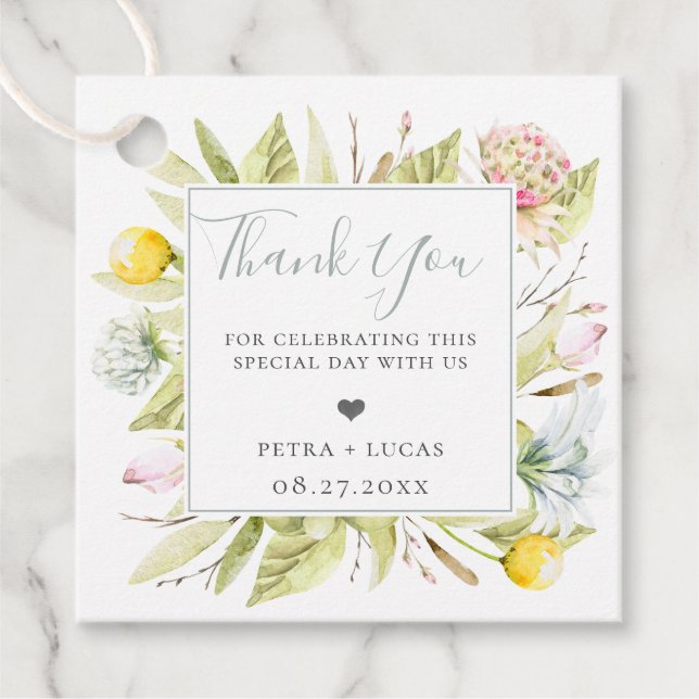 Summer Wildblume Vielen Dank Geschenkanhänger (Vorderseite)