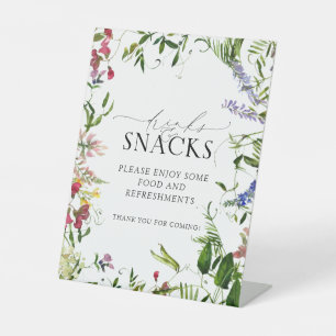 Summer Wildblume Wasserfarbendusche Bouquet Bar Sockelschild