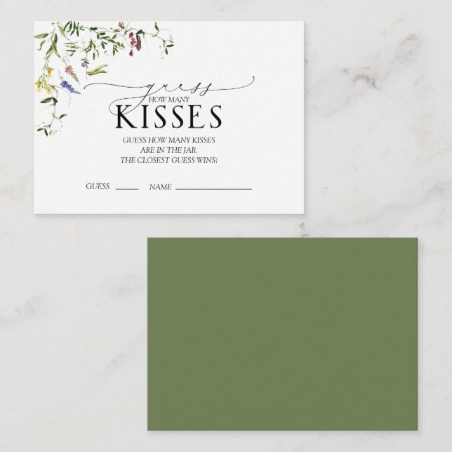 Summer Wildblume Watercolor Brautparty Game Begleitkarte (Vorne/Hinten)