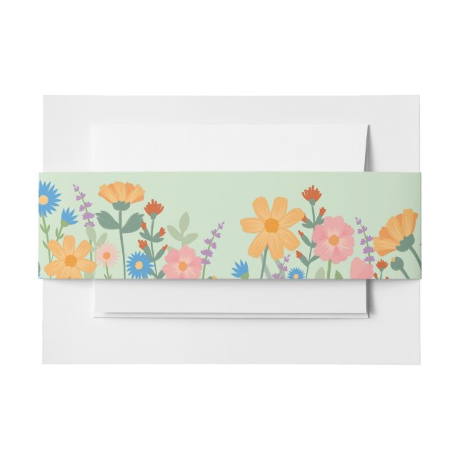 Summer Wildblume Wedding Einladung Bauchband Einladungsbanderole (Vorderseite Beispiel)