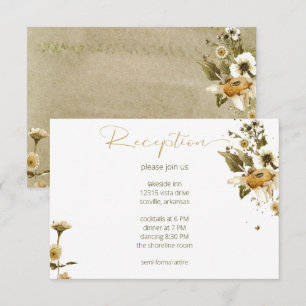 Summer Wildblumen & Daisies Empfang Hochzeit Begleitkarte