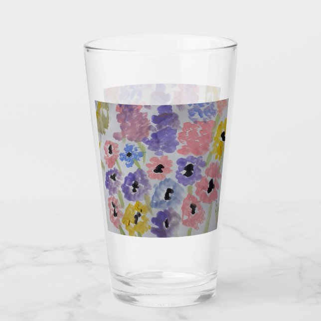 Summer Wildblumen Glass Tumbler (Vorderseite)