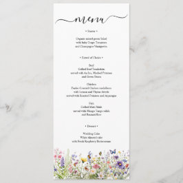 Summer Wildblumen Menü Karte personalisiert