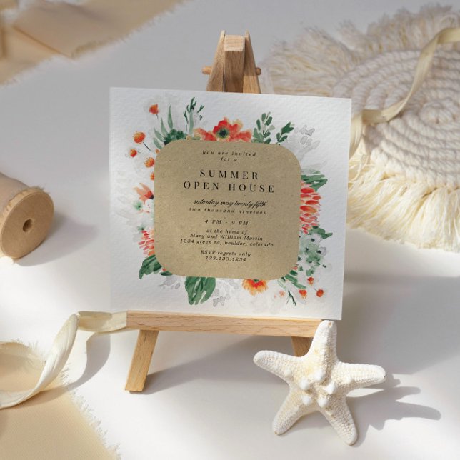 Summer Wildblumen Square Open House Einladung (Von Creator hochgeladen)