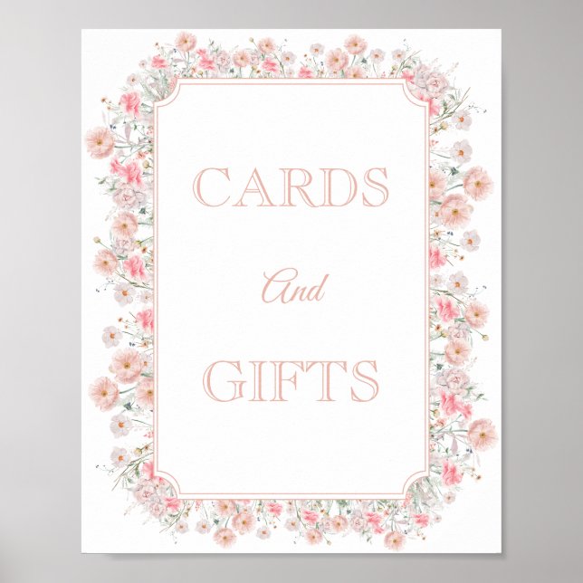 Summer Wildflower Baby Shower Cards And Gifts Poster (Vorne)