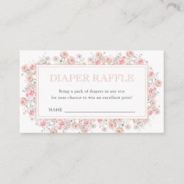 Summer Wildflower Baby Shower Diaper Raffle Begleitkarte