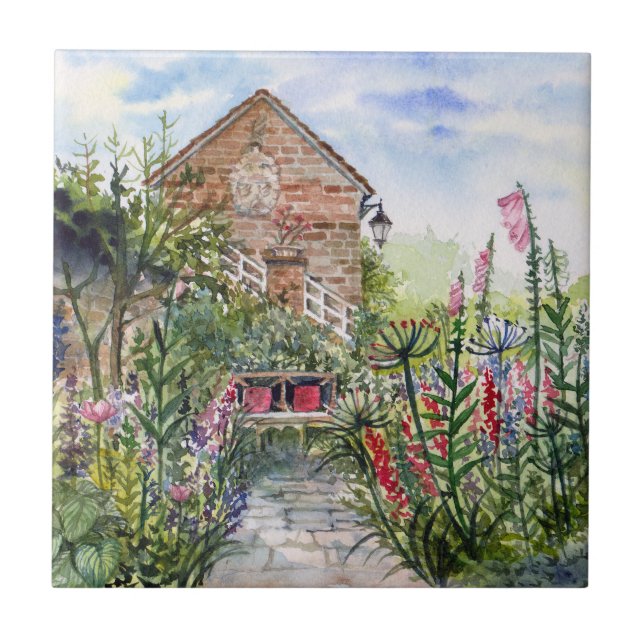 Summer Wildflower English Garden in York Fliese (Vorderseite)