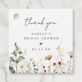 Summer Wildflower Field Bridal Shower Favor Tags Geschenkanhänger