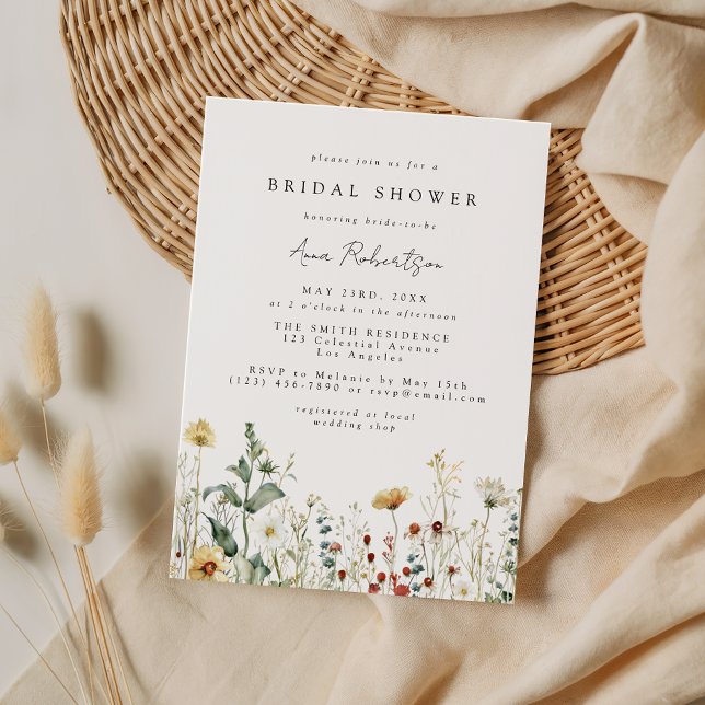 Summer Wildflower Field Bridal Shower Invitation Einladung (Von Creator hochgeladen)