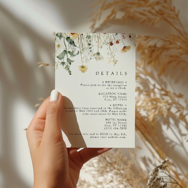 Summer Wildflower Field Wedding Enclosure Card Begleitkarte (Von Creator hochgeladen)