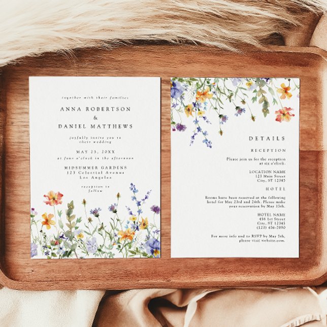 Summer Wildflower Garden All-in-One Wedding Einladung (Von Creator hochgeladen)