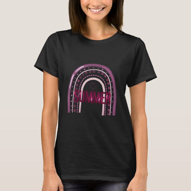 Summer Women's Lila Black Boho T-Shirt (Vorderseite)