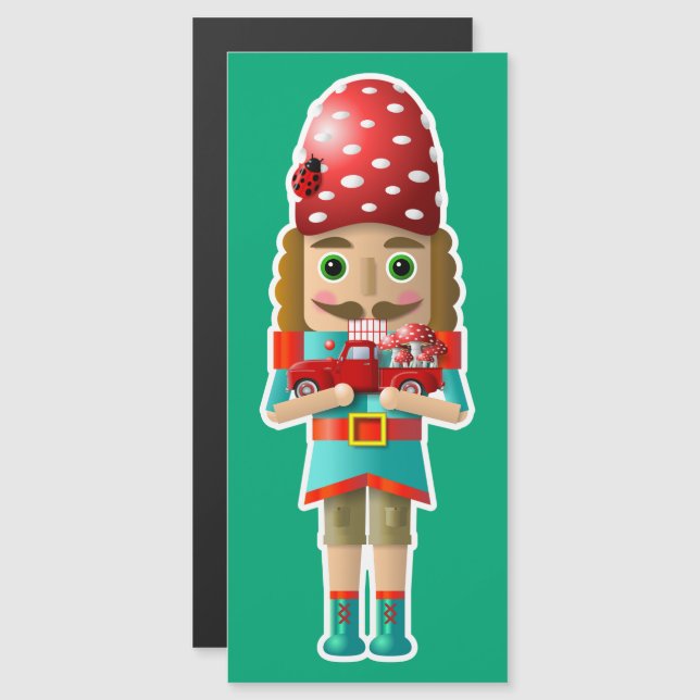 Summer Woodland Nutcracker mit Little Red Truck Magnetkarte (Vorne/Hinten)