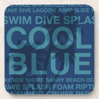 Summer Words Poolside und Palmen Tree Untersetzer