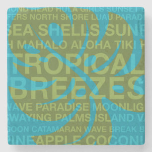 Summer Words Tropical & Monstera Tiki Bar Unterset Steinuntersetzer
