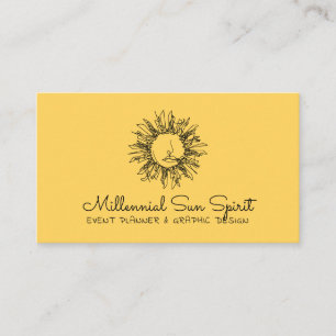 Summer Yellow Abstrakt Spiritual Celestial Sun Visitenkarte