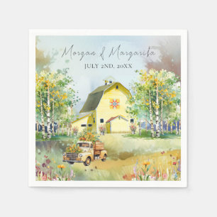 Summer Yellow Barcocktail Napkin Serviette