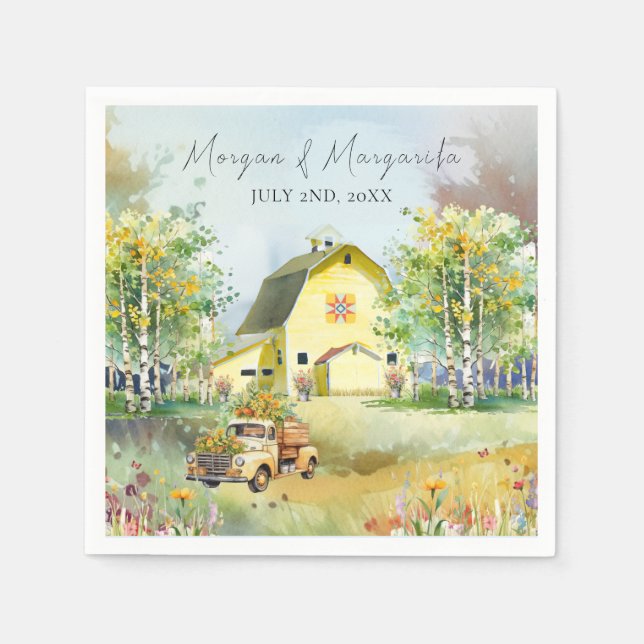 Summer Yellow Barcocktail Napkin Serviette (Vorderseite)