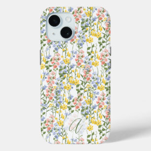 Summer Yellow Peach Wildblume Mit Monogramm Case-Mate iPhone Hülle