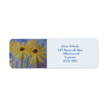 Summer Yellow Sunblumen geben Adressetikett zurück
