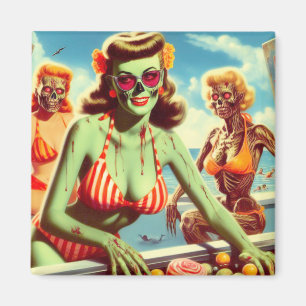 Summer Zombie-Button Magnet