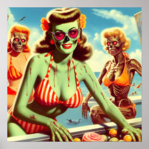 Summer Zombie-Button Poster
