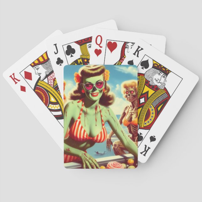 Summer Zombie-Button Spielkarten (Rückseite)