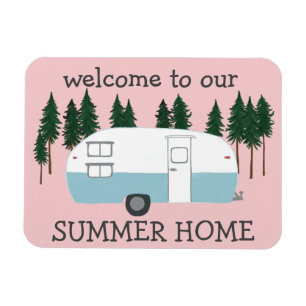 SUMMER ZUHAUSE Camper Trailer RVing Whimsical Magnet