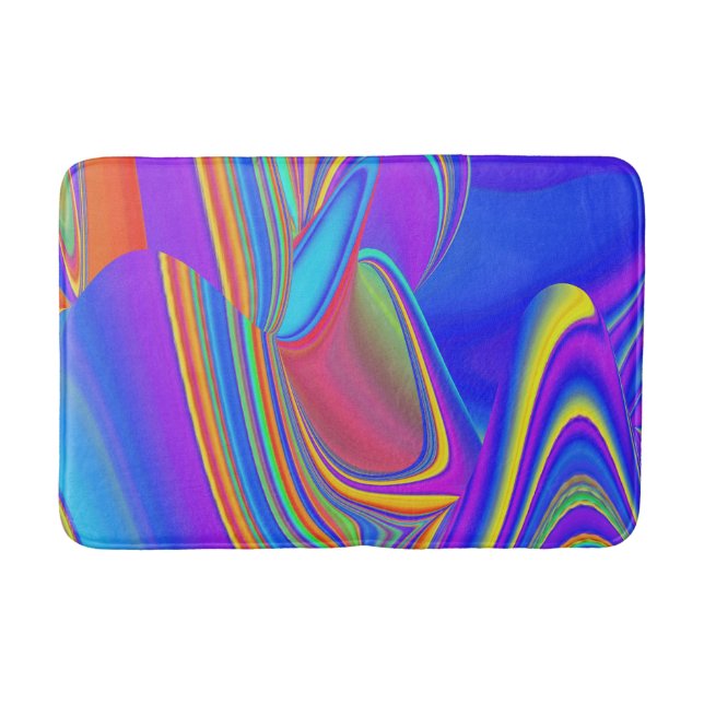 Summerfeeling , Abstrakt 3D Rainbowart Badematte (Vorderseite)