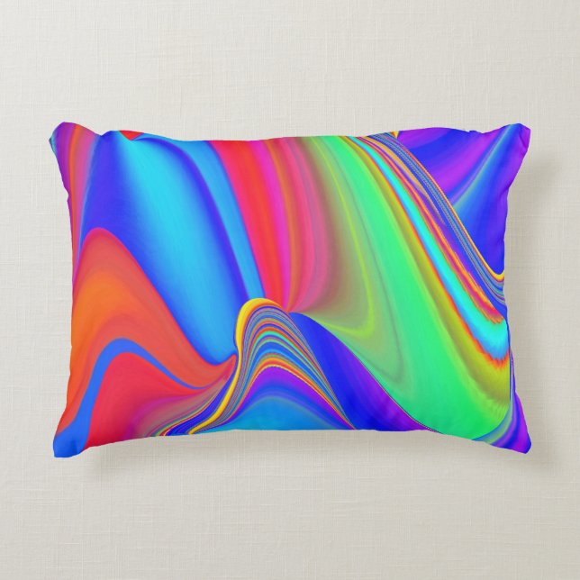 Summerfeeling , Abstrakt 3D Rainbowart Dekokissen (Vorderseite)