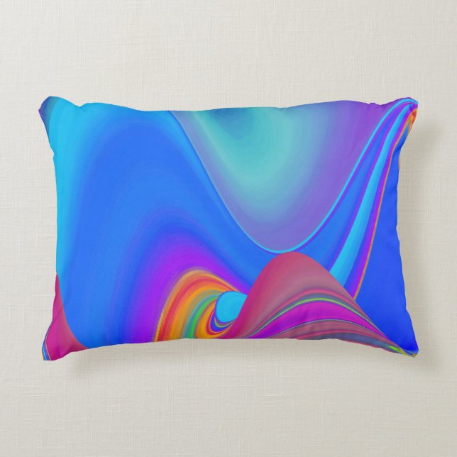 Summerfeeling , Abstrakt 3D Rainbowart Dekokissen (Vorderseite)