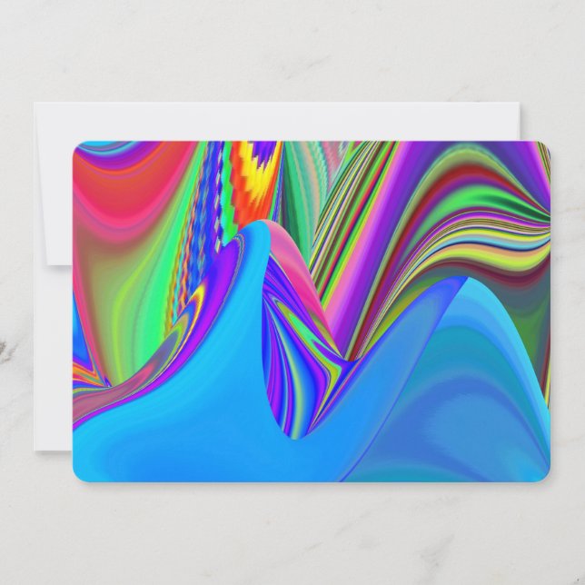 Summerfeeling , Abstrakt 3D Rainbowart Einladung (Vorderseite)