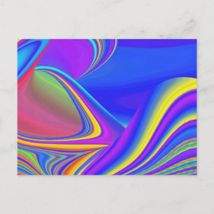 Summerfeeling , Abstrakt 3D Rainbowart Feiertagspostkarte