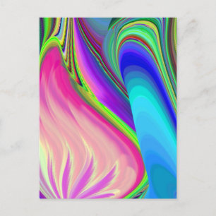 Summerfeeling , Abstrakt 3D Rainbowart Feiertagspostkarte