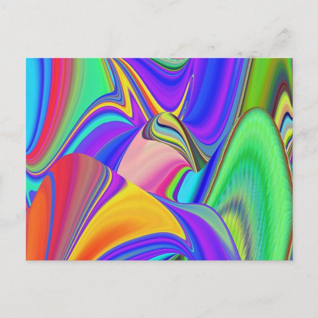 Summerfeeling , Abstrakt 3D Rainbowart Feiertagspostkarte (Vorderseite)