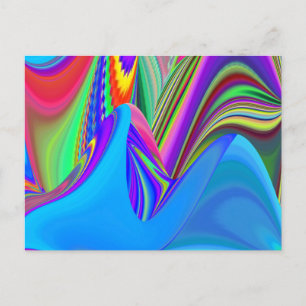 Summerfeeling , Abstrakt 3D Rainbowart Feiertagspostkarte