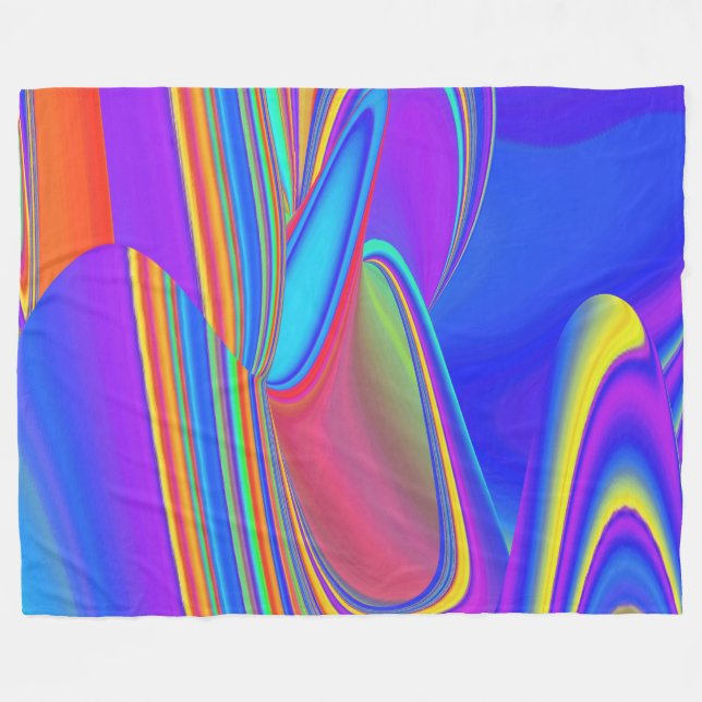Summerfeeling , Abstrakt 3D Rainbowart Fleecedecke (Vorderseite (Horizontal))