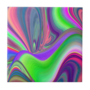 Summerfeeling , Abstrakt 3D Rainbowart Fliese