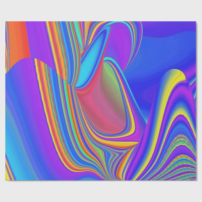 Summerfeeling , Abstrakt 3D Rainbowart Geschenkpapier (Flach)