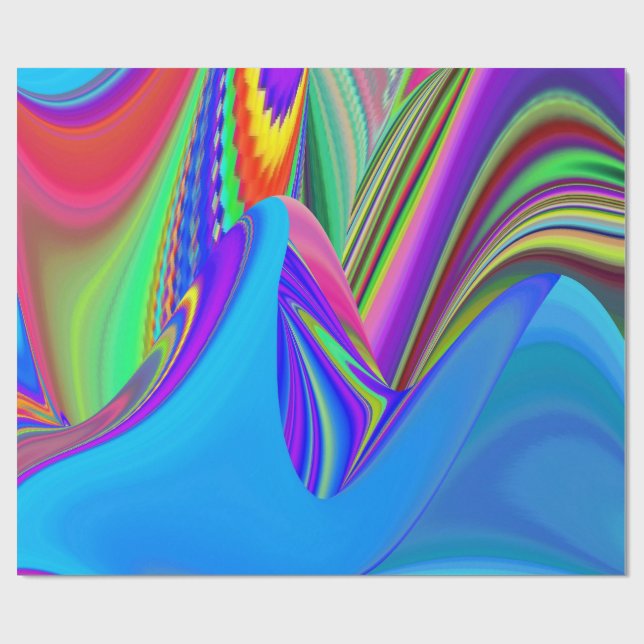 Summerfeeling , Abstrakt 3D Rainbowart Geschenkpapier (Flach)