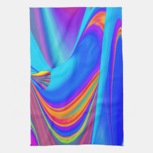 Summerfeeling , Abstrakt 3D Rainbowart Geschirrtuch