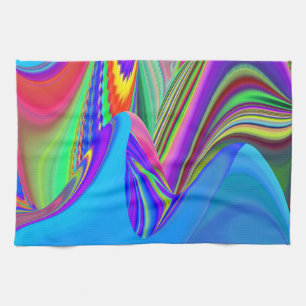 Summerfeeling , Abstrakt 3D Rainbowart Geschirrtuch