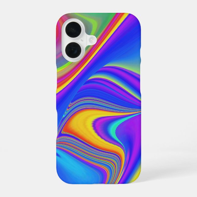 Summerfeeling , Abstrakt 3D Rainbowart iPhone 16 Hülle (Rückseite)
