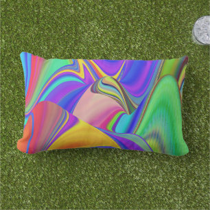 Summerfeeling , Abstrakt 3D Rainbowart Kissen Für Draußen