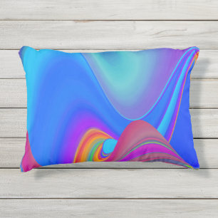 Summerfeeling , Abstrakt 3D Rainbowart Kissen Für Draußen